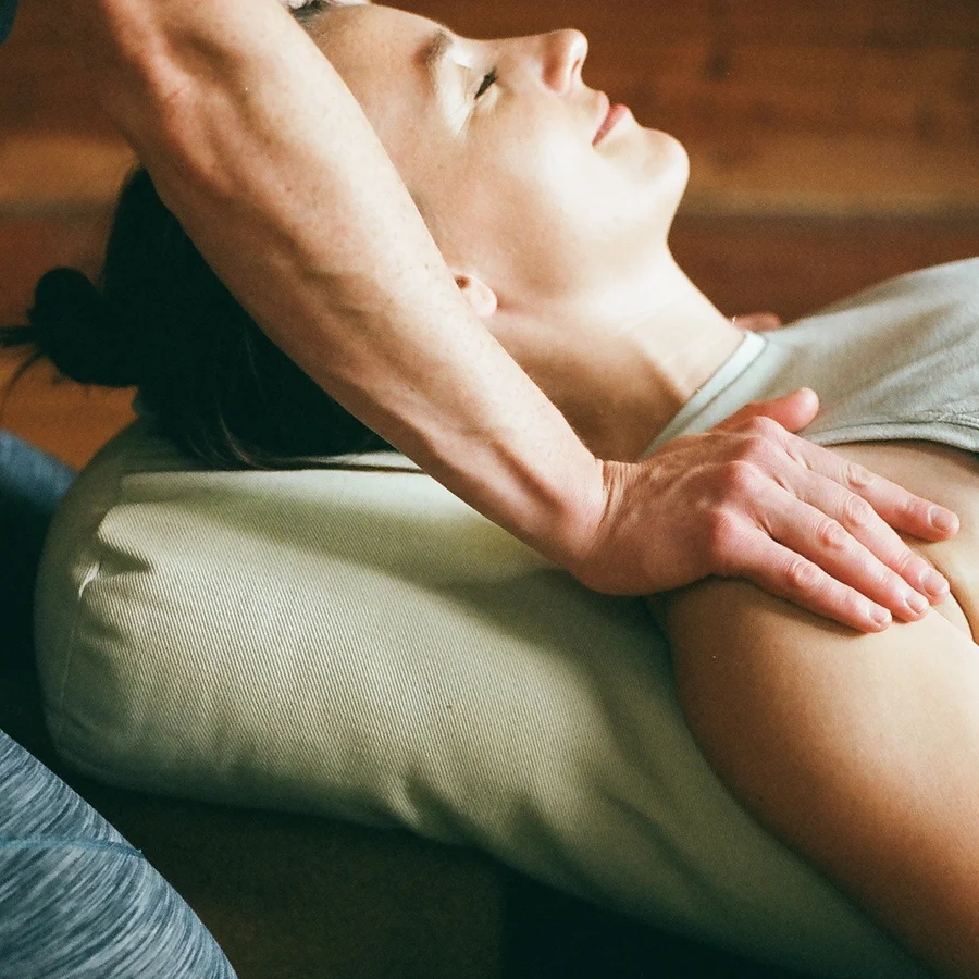 Hands-on adjustment during a private session